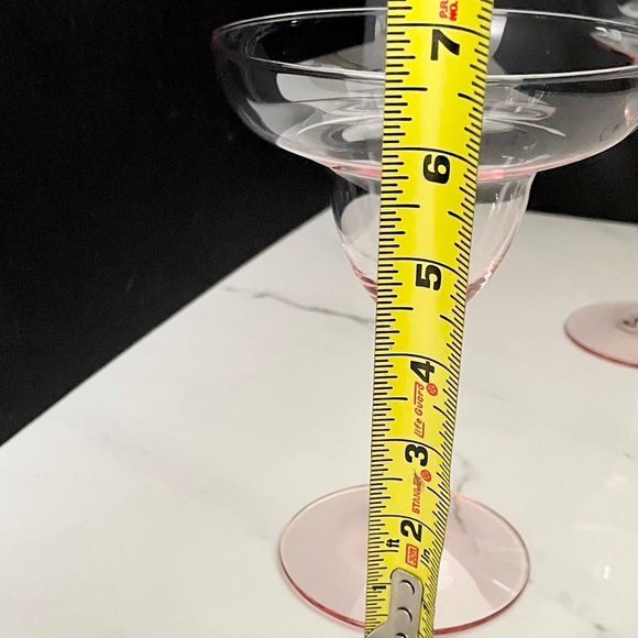 SET of 4 Vintage Pink Glass Margarita Glasses - Picture 4 of 5